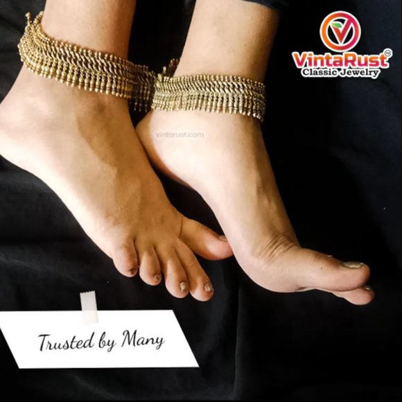 Antique Tribal Anklets Pair, Vintage Afghan Anklets, Afghan Anklets,Body Jewelry
